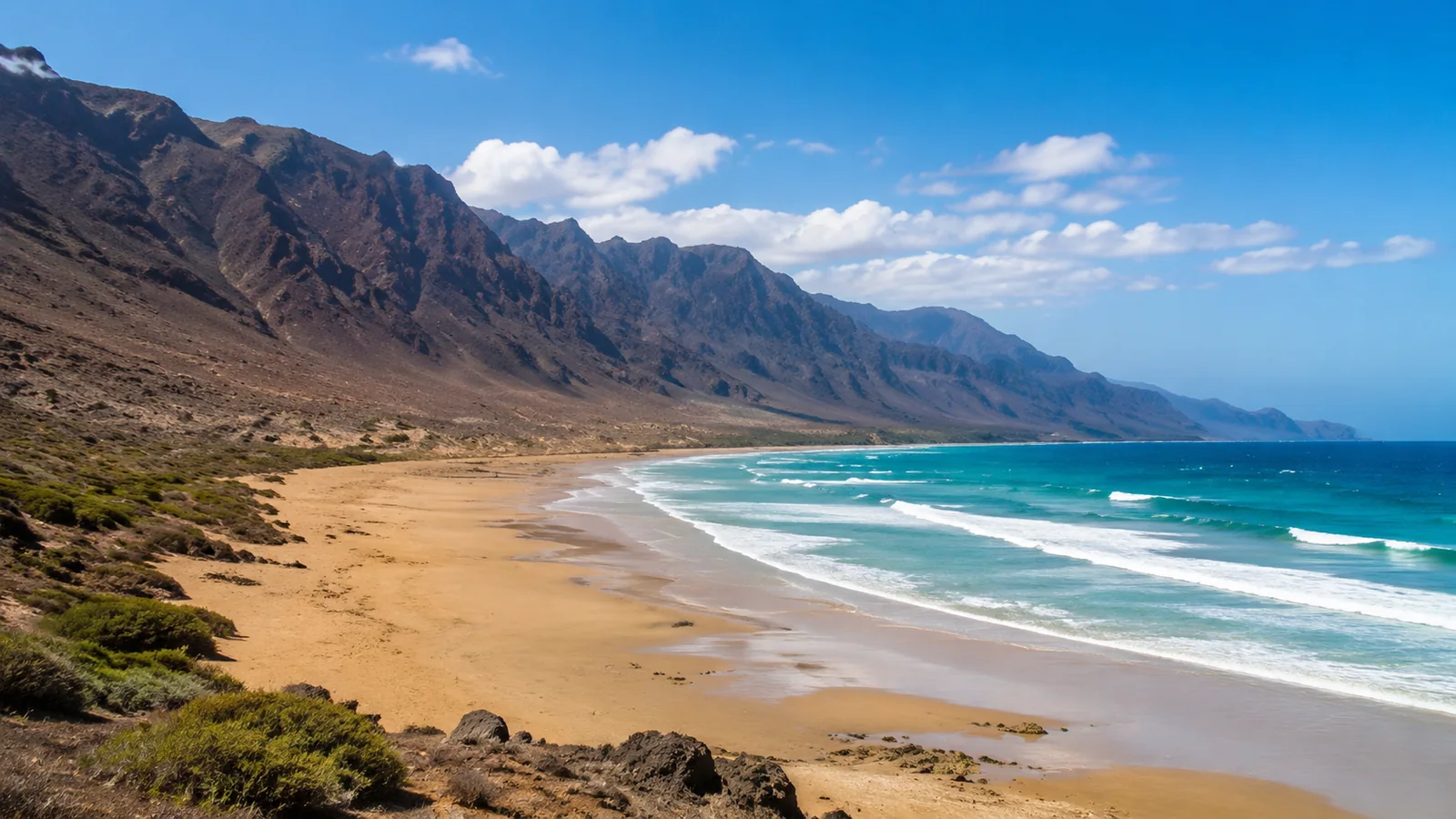 Playa de Famara and cliffs in Lanzarote