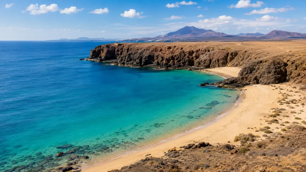 Playa de Papagayo with turquoise water in Lanzarote