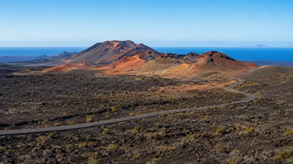 Volcanic landscape of Timanfaya National Park in Lanzarote